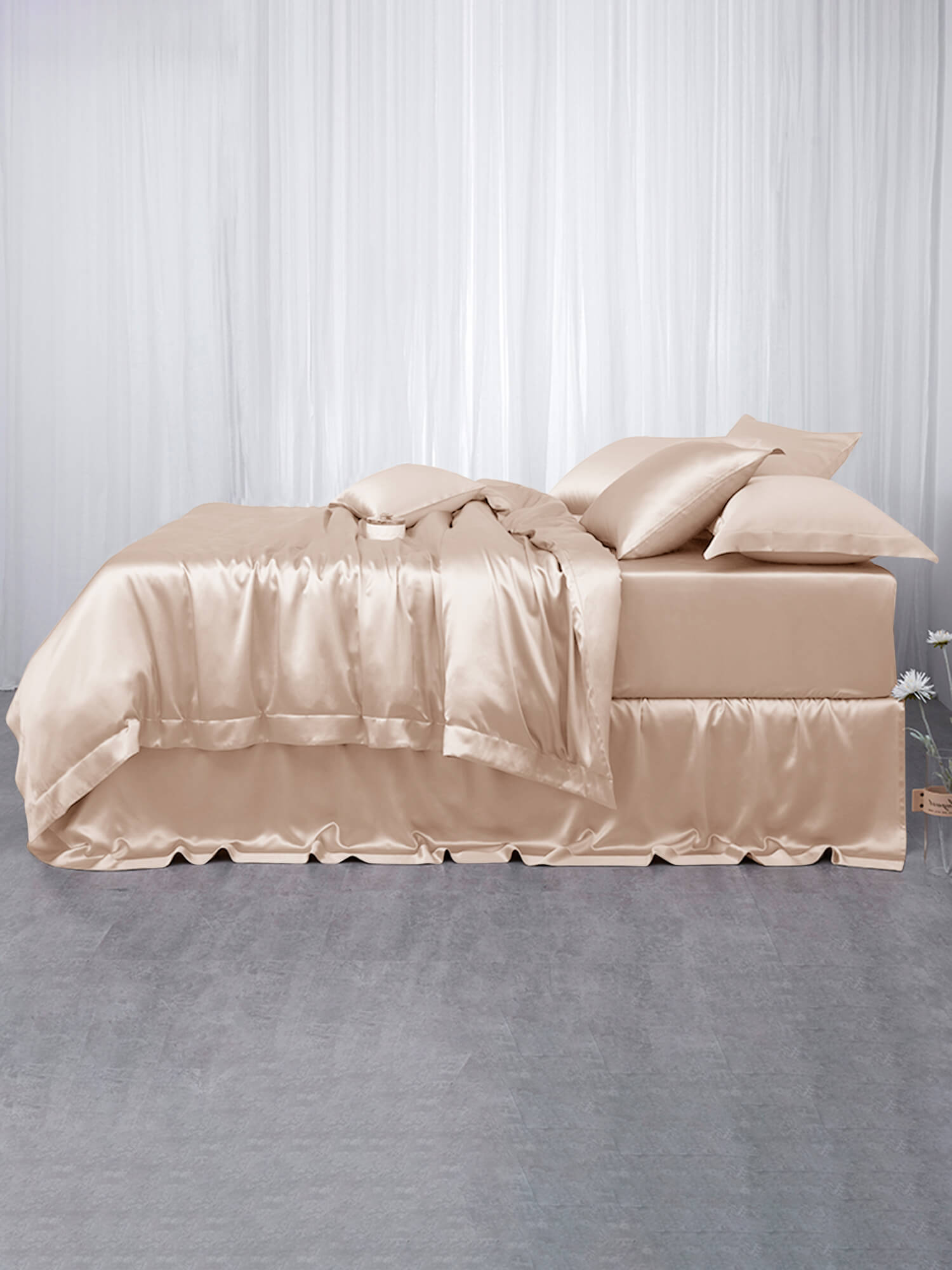 19 Momme 4PCS Silk Flat Sheet and Fitted Sheet Set