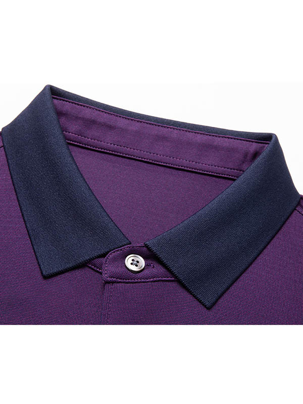 Men's Pure Silk Polo Shirt with Contrasted Collar
