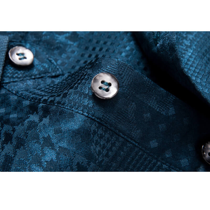 Men's Jacquard Stretch Silk Polo Shirt