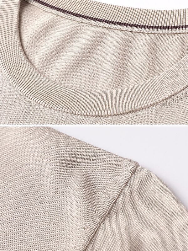 Men’s Lightweight 100% Silk Crewneck Sweater T-Shirt