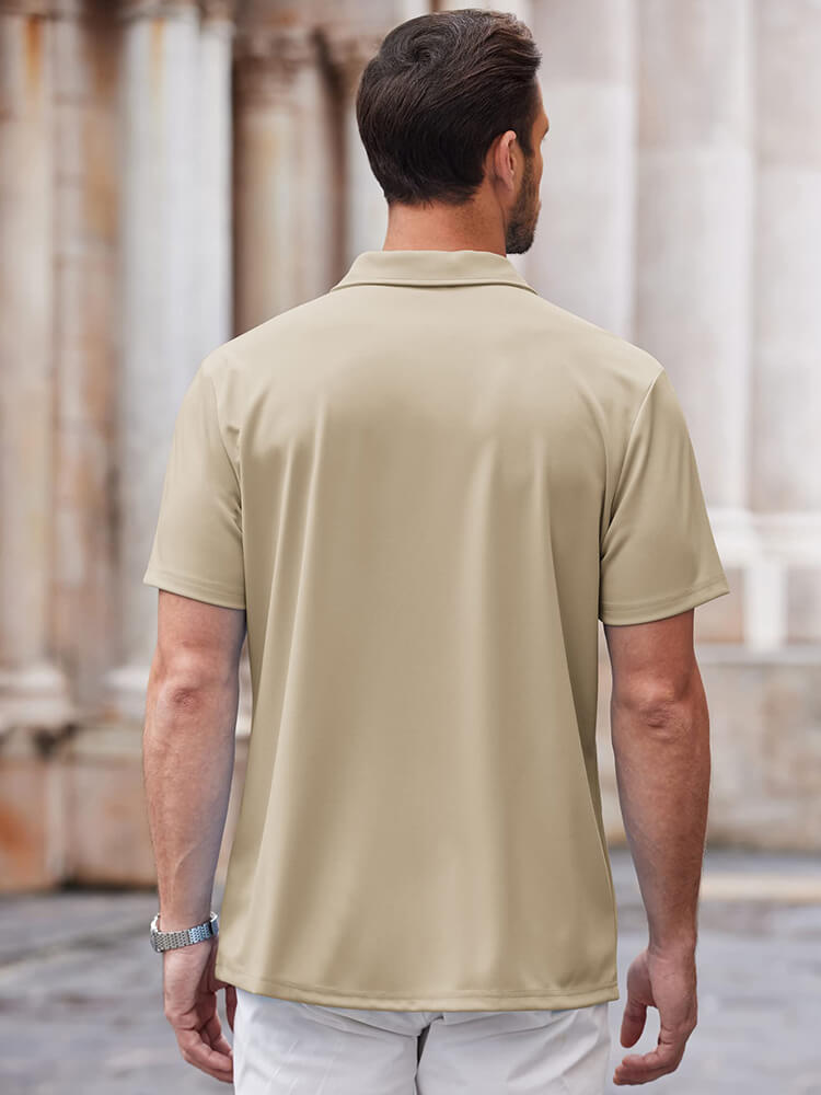 Men's Classic Short-Sleeve Button-Down Collar Silk Shirt