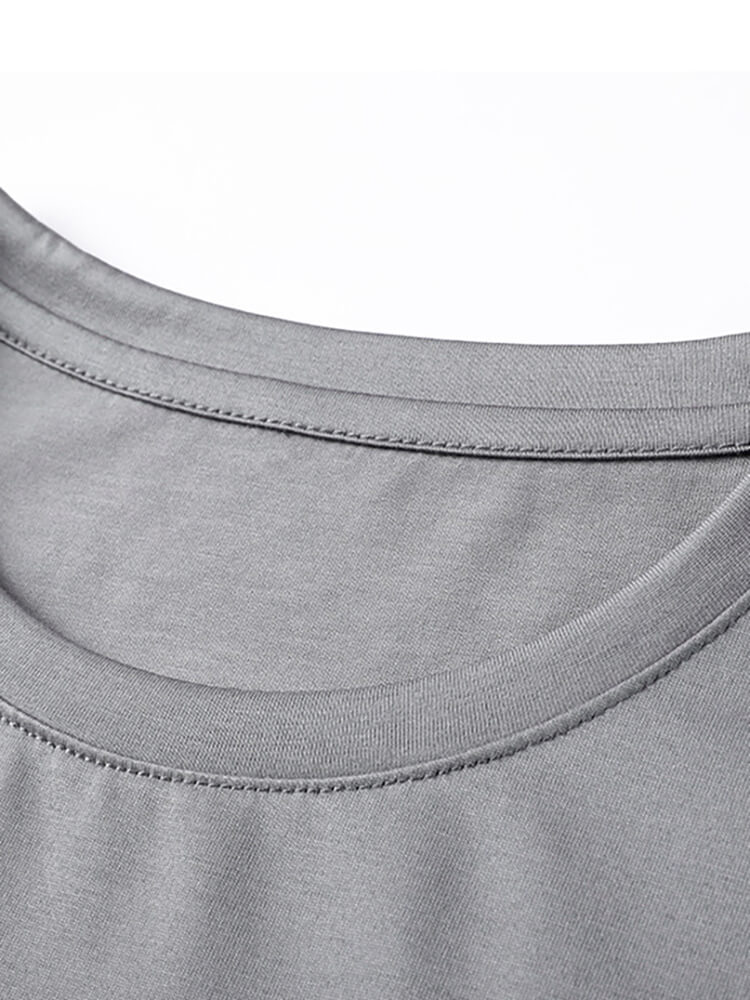 Men's Short Sleeve Crew Neck Silk T-Shirt
