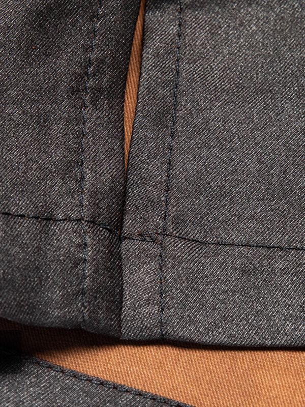 Men's Black Silk Camp Collar Shirt with Embroidered Crane Pocket