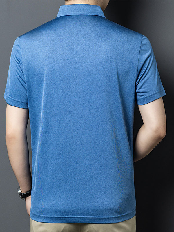 Men's Solid Color Pure Mulberry Silk Polo Shirt