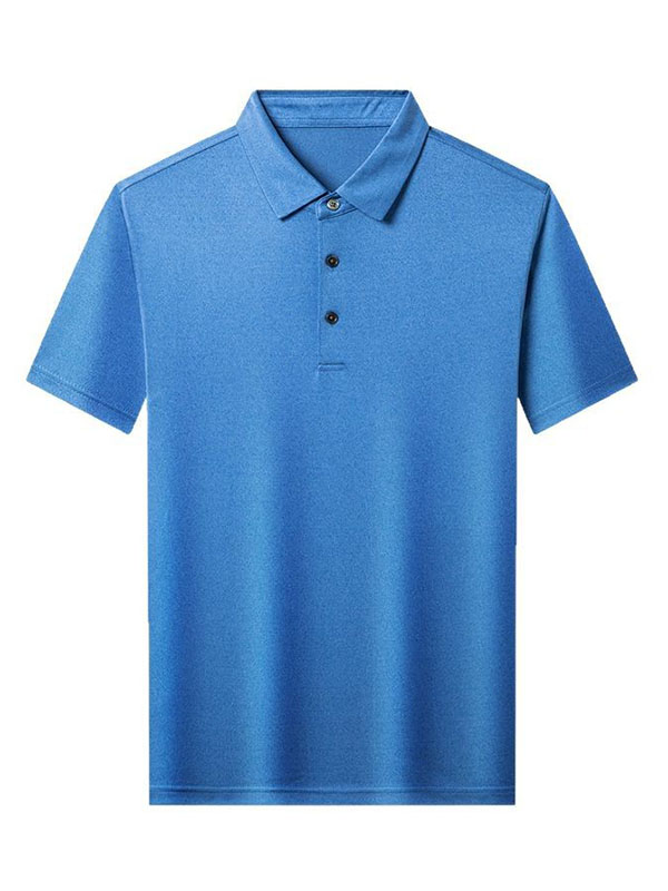 Men's Solid Color Pure Mulberry Silk Polo Shirt