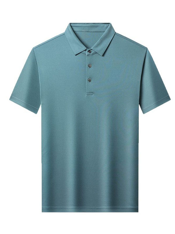 Men's Solid Color Pure Mulberry Silk Polo Shirt