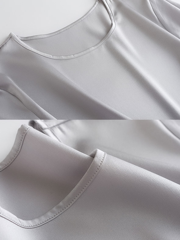 22 Momme Women Summer Basic Short-sleeve Silk Shirts