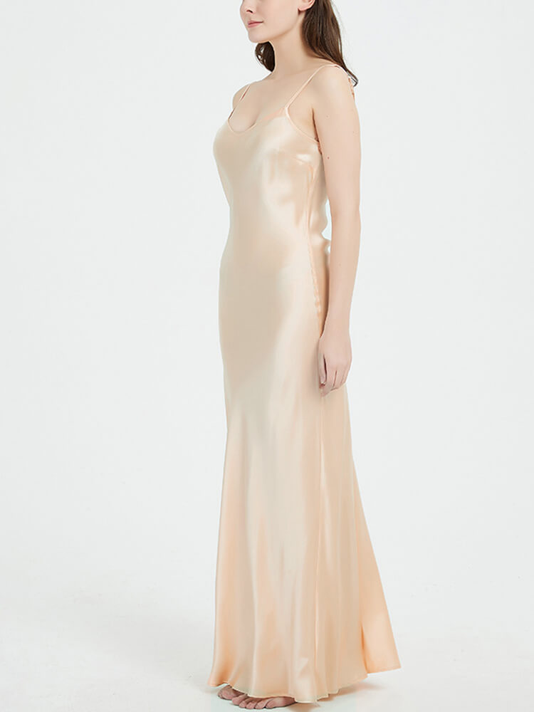 Ankle Length Long Mulberry Silk Slip Dress