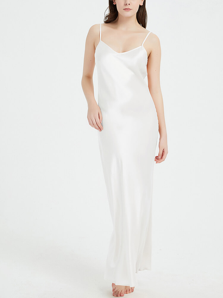 Ankle Length Long Mulberry Silk Slip Dress