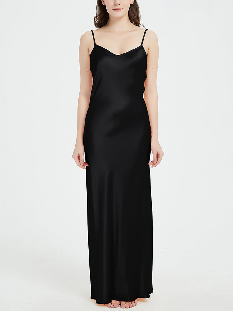 Ankle Length Long Mulberry Silk Slip Dress