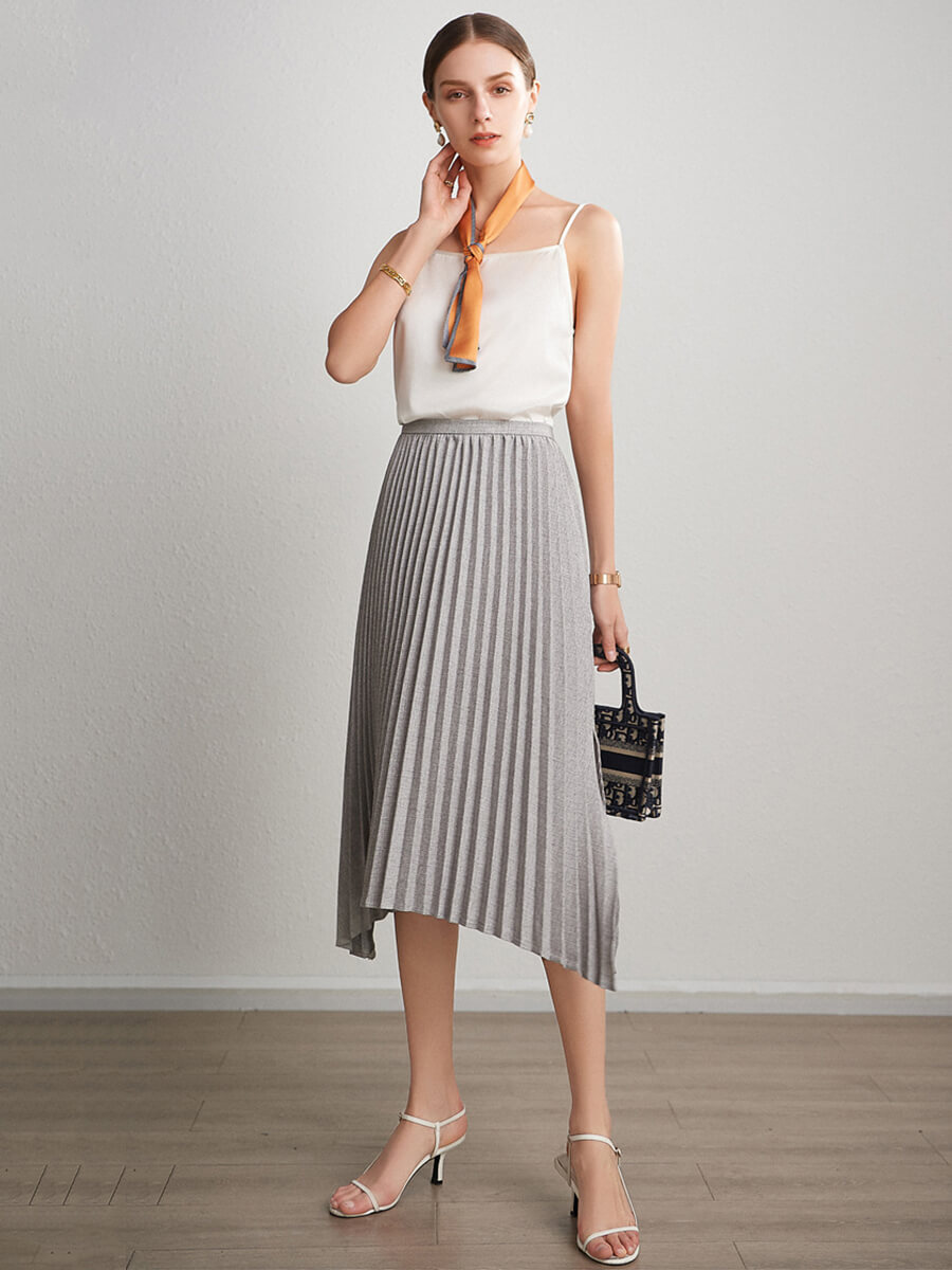 Women Round Neck Basic Silk Camisole Top