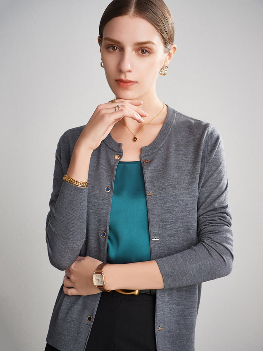 Women Sleeveless Basic Round Neck Silk Tank Top Shirt