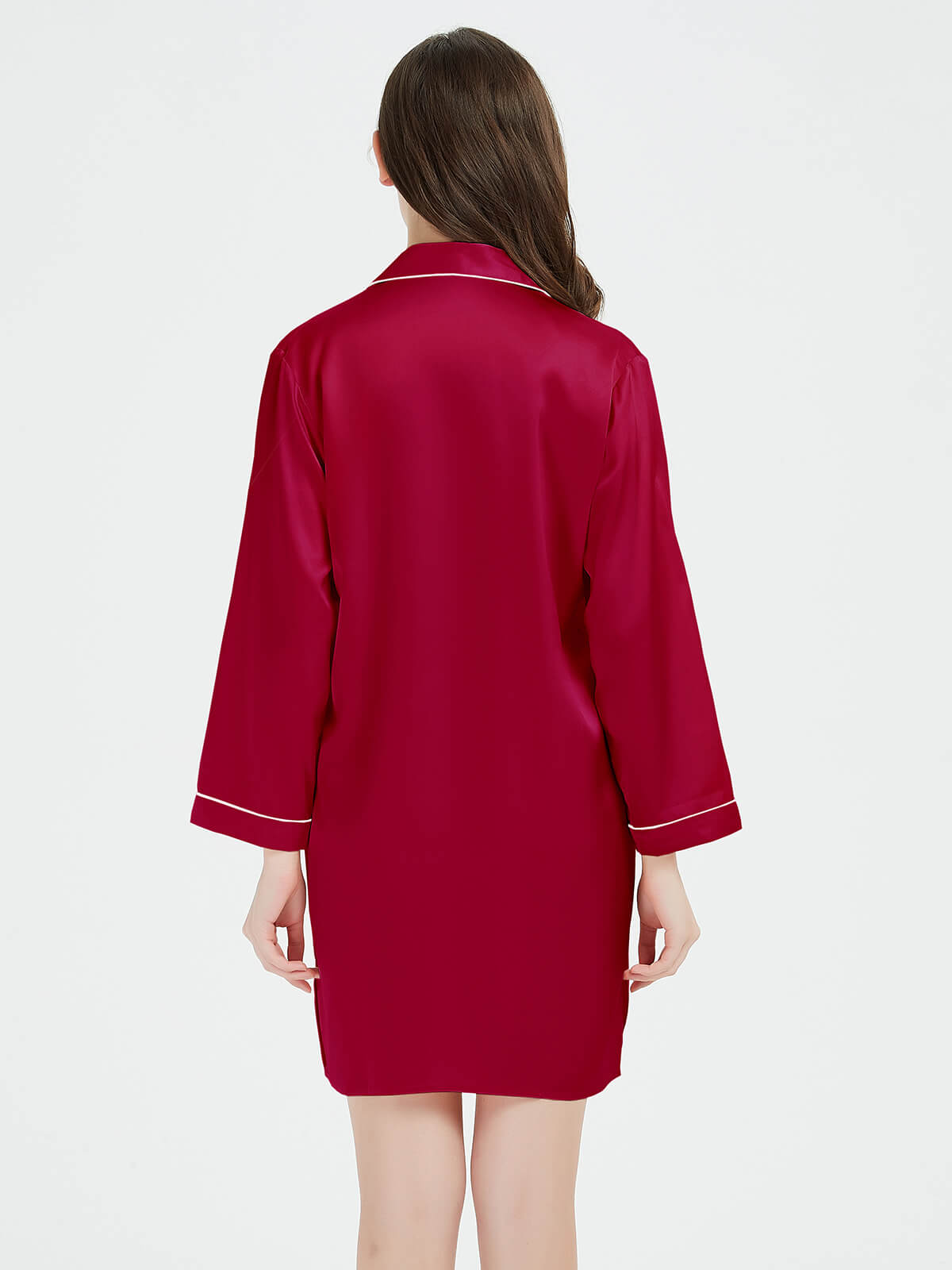 22 Momme Classic Long-Sleeve Silk Button-Down Sleep Shirt