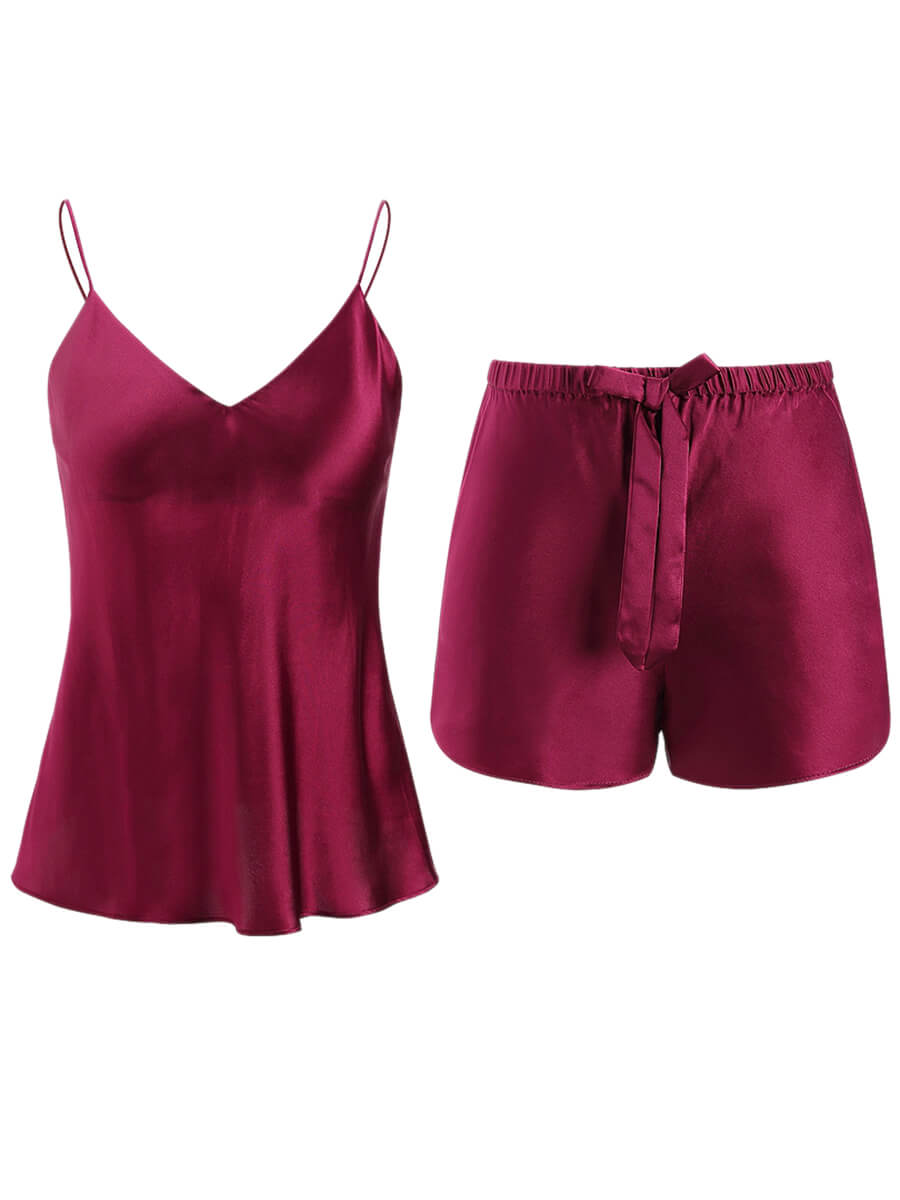 22 Momme Classic Silk Camisole Set With Drawstring