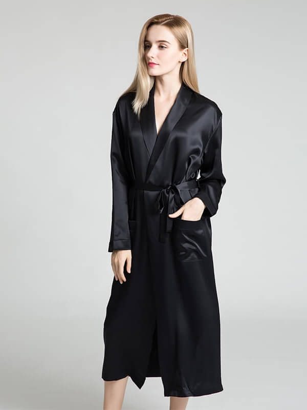 22 Momme Classic Long Silk Robe for Women