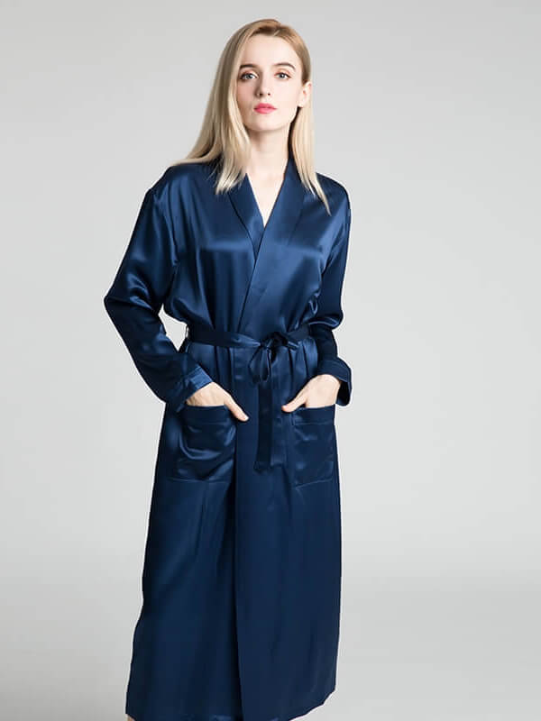 22 Momme Classic Long Silk Robe for Women