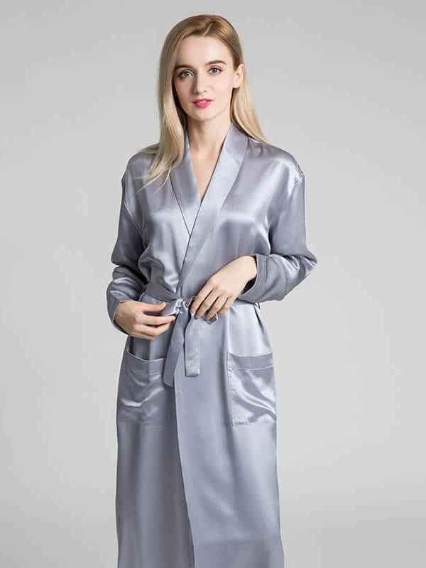 22 Momme Classic Long Silk Robe for Women