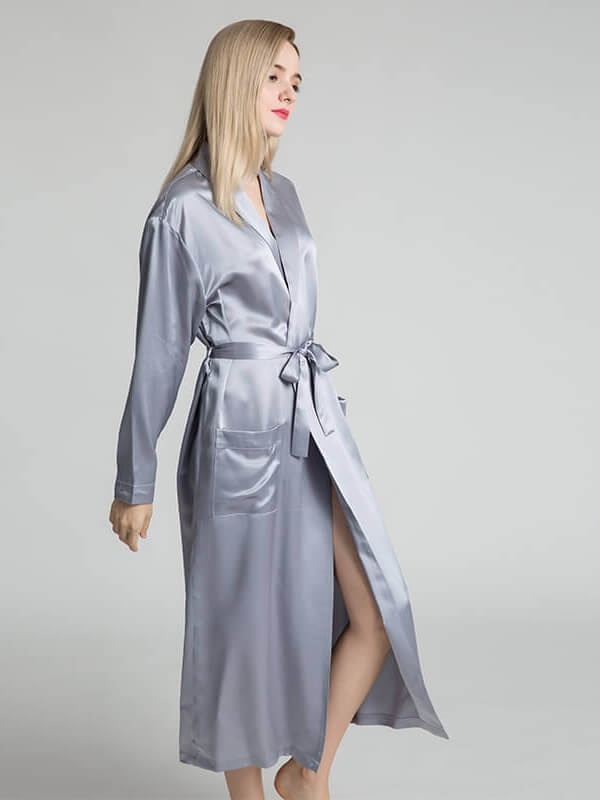 22 Momme Classic Long Silk Robe for Women