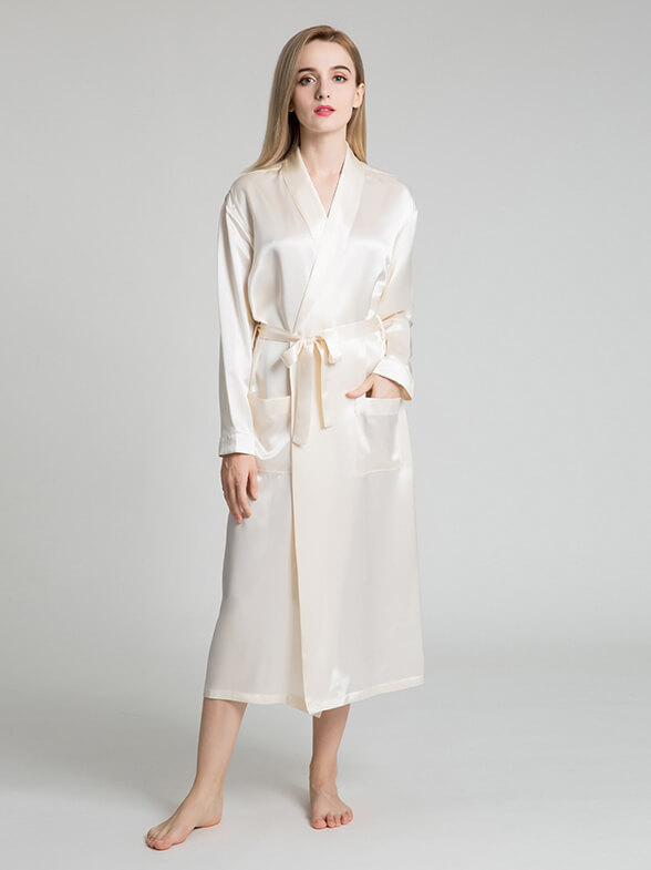 22 Momme Classic Long Silk Robe for Women