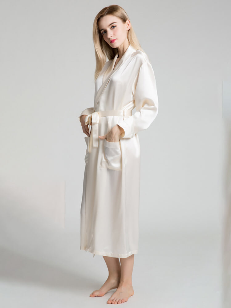 22 Momme Classic Long Silk Robe for Women