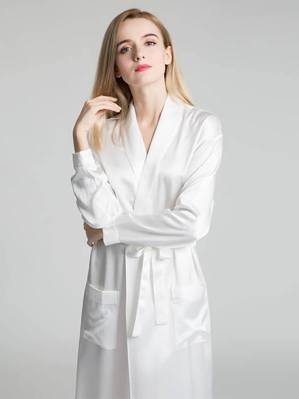 22 Momme Classic Long Silk Robe for Women
