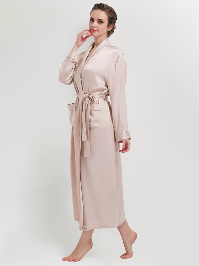 22 Momme Classic Long Silk Robe for Women