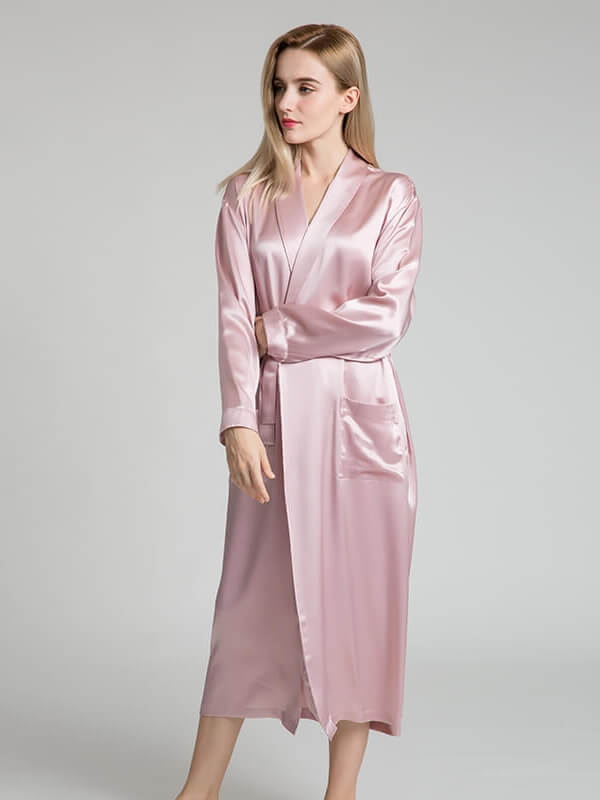 22 Momme Classic Long Silk Robe for Women