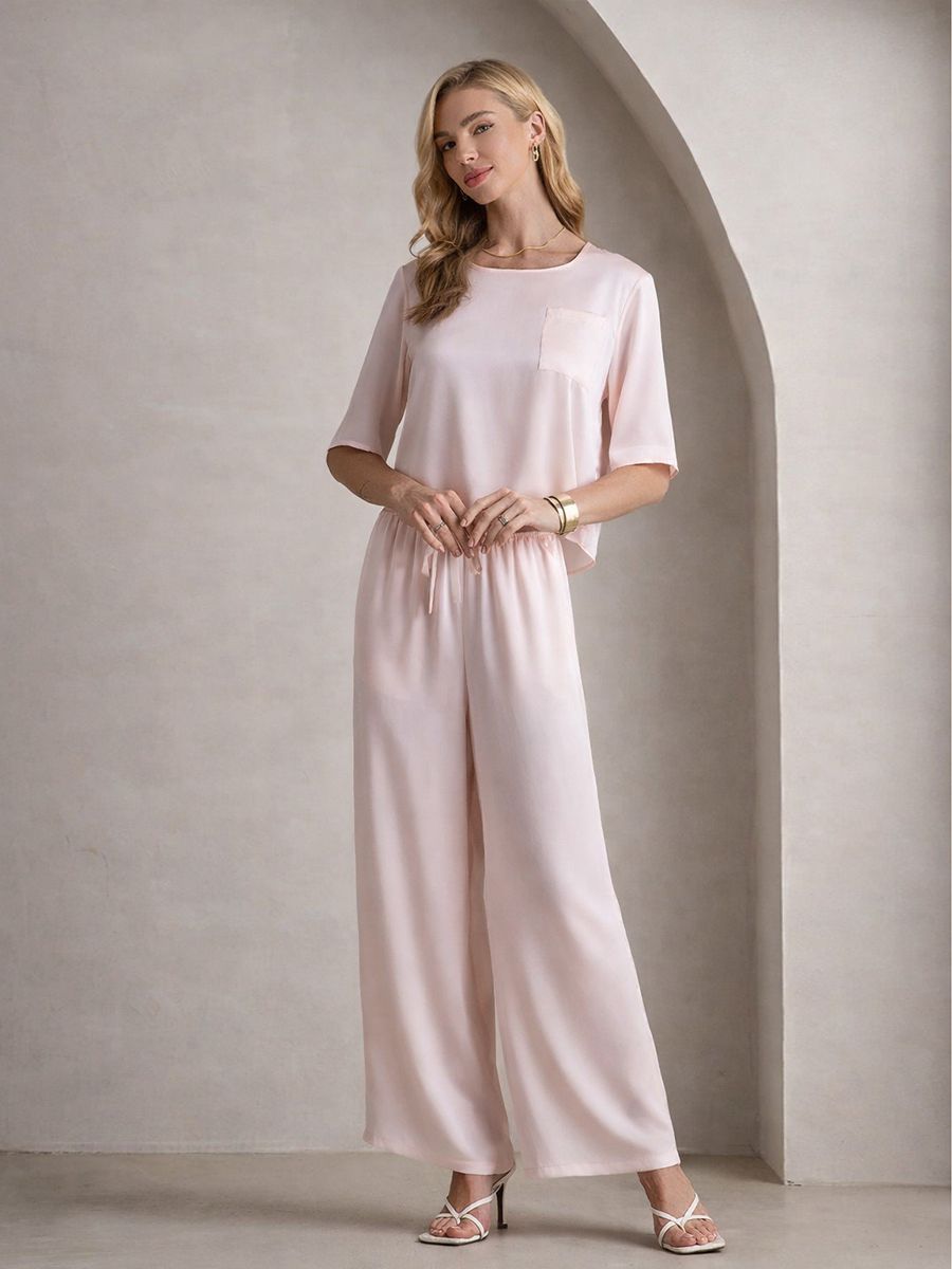 22 Momme Short Sleeve Women Relaxed Loose Silk Pajama Set