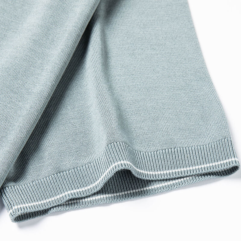 Men’s Contrast Trim Short Sleeve Silk Knit Polo Shirt