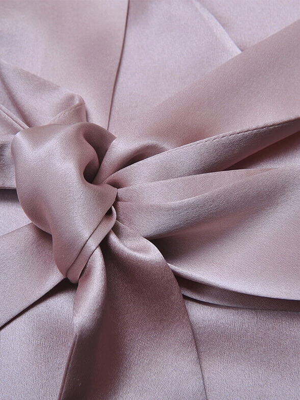 22 Momme Luxurious Piped Long Silk Robe For Women