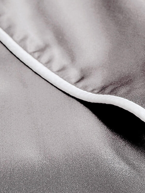 22 Momme Luxurious Piped Long Silk Robe For Women