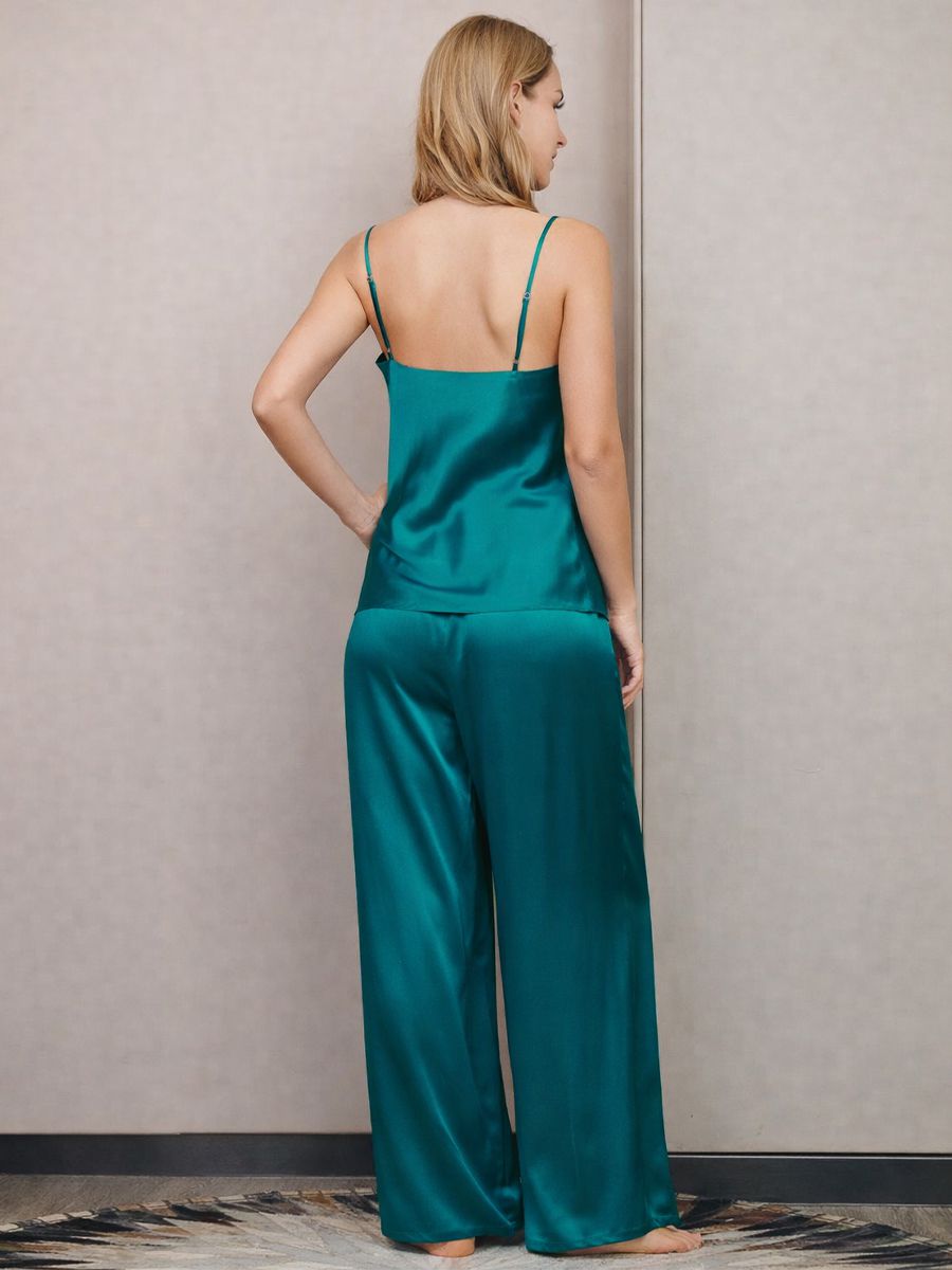 22 Momme Pure Mulberry Silk Cami and Wide Leg Pants Pajama Set