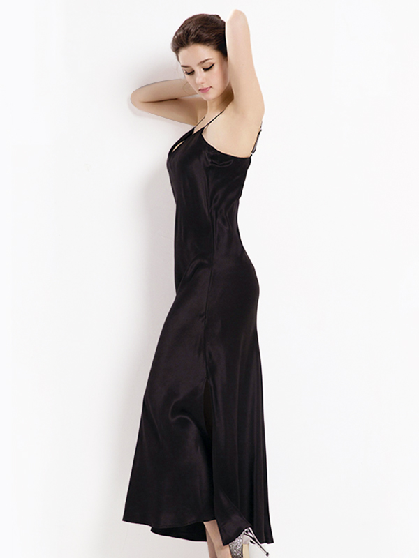 22 Momme Elegant Long Mulberry Silk Slip Nightgown for Women