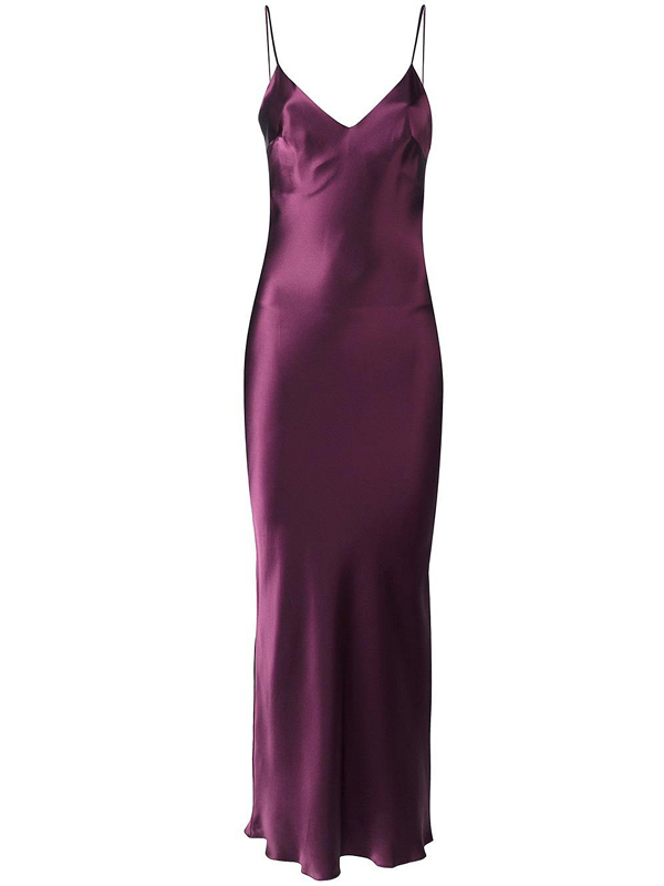 22 Momme Elegant Long Mulberry Silk Slip Nightgown for Women