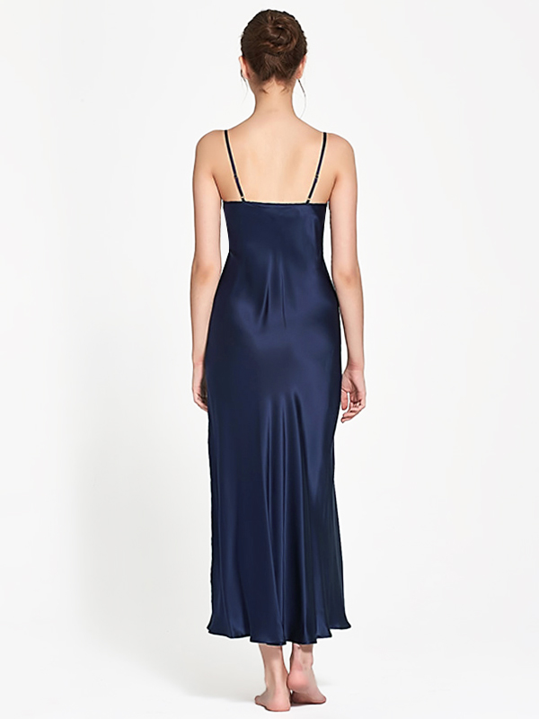 22 Momme Elegant Long Mulberry Silk Slip Nightgown for Women