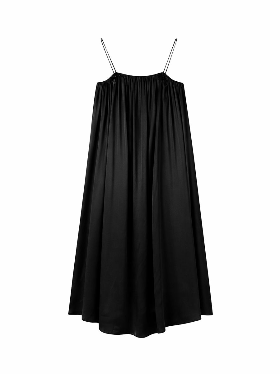 19 Momme Spaghetti Strap Loose Midi Silk Chemise Slip Nightgown