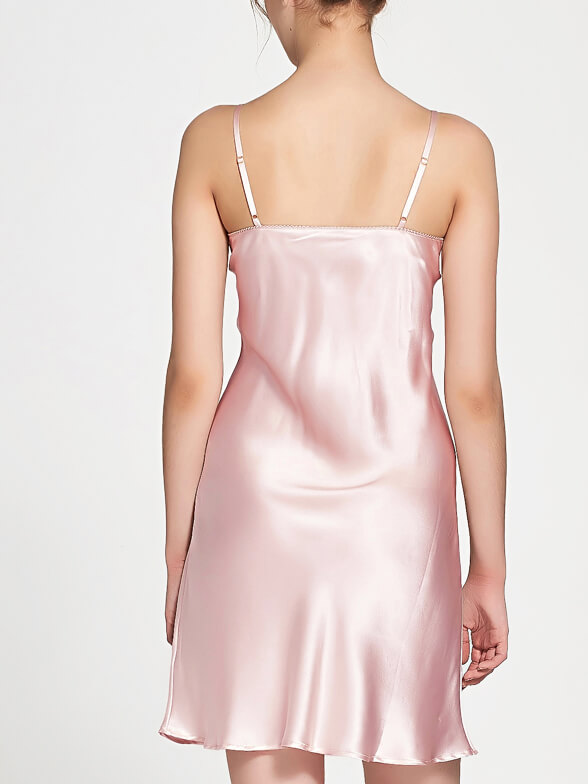 22 Momme Bias-Cut Sexy V-Neck Short Silk Chemise