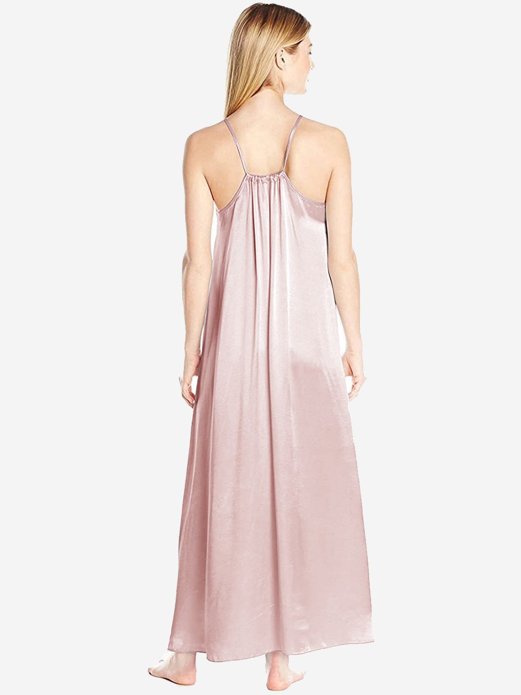 22 Momme Flowy Silk Maxi Slip Nightgown Gathered Back