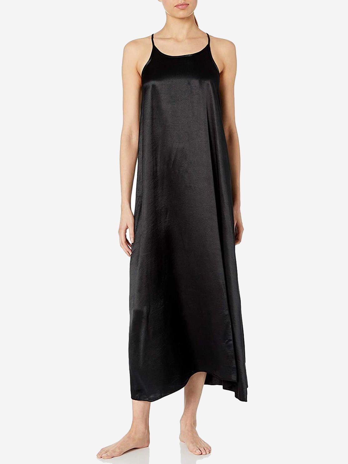22 Momme Flowy Silk Maxi Slip Nightgown Gathered Back