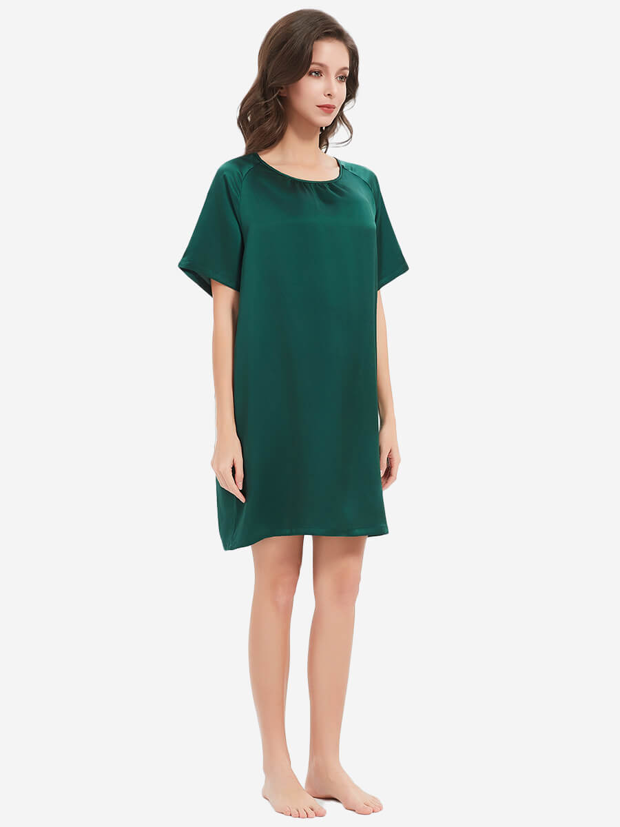 22 Momme Short Sleeve Loose Fit Relaxed Silk Nightdress