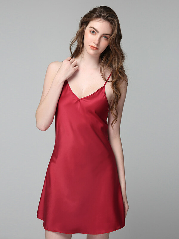 22 Momme Classic Silk Nightgown and Robe Set with Piping