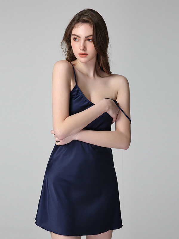 22 Momme Classic Silk Nightgown and Robe Set with Piping