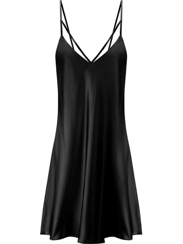 22 Momme Strappy V-Neck Spaghetti Strap Silk Chemise