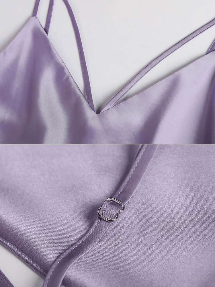 22 Momme Strappy V-Neck Spaghetti Strap Silk Chemise