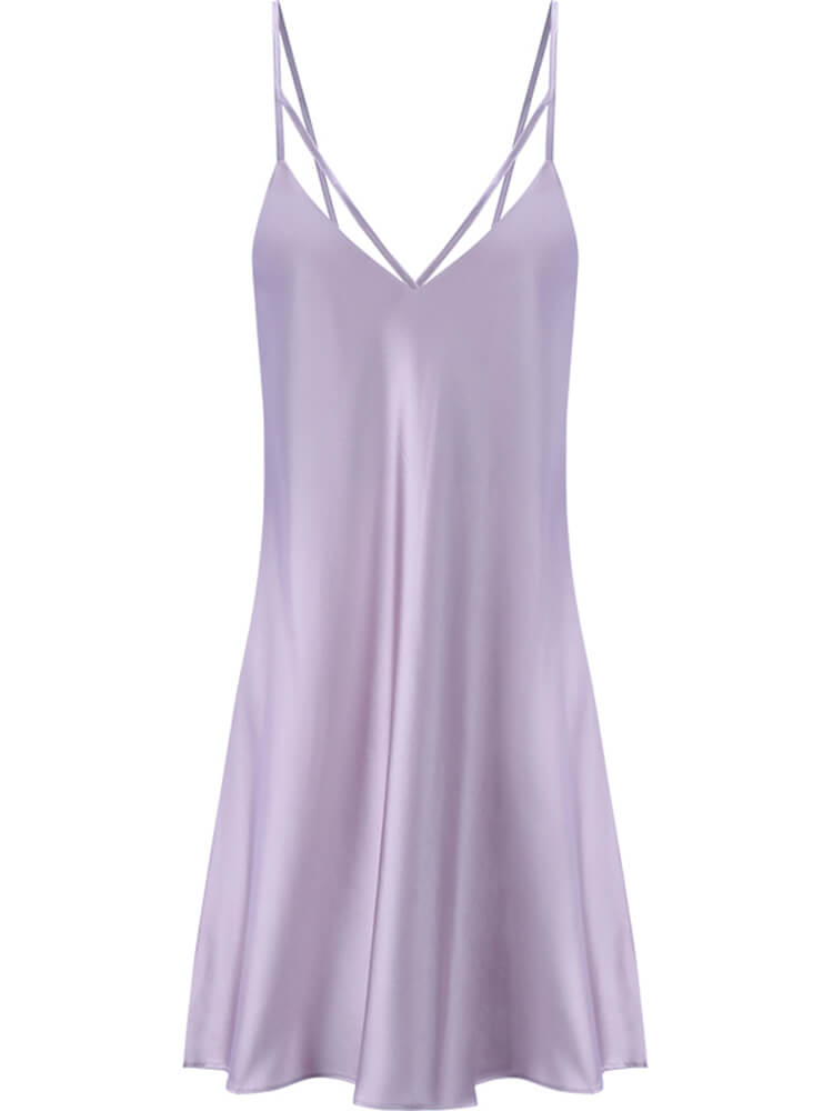 22 Momme Strappy V-Neck Spaghetti Strap Silk Chemise