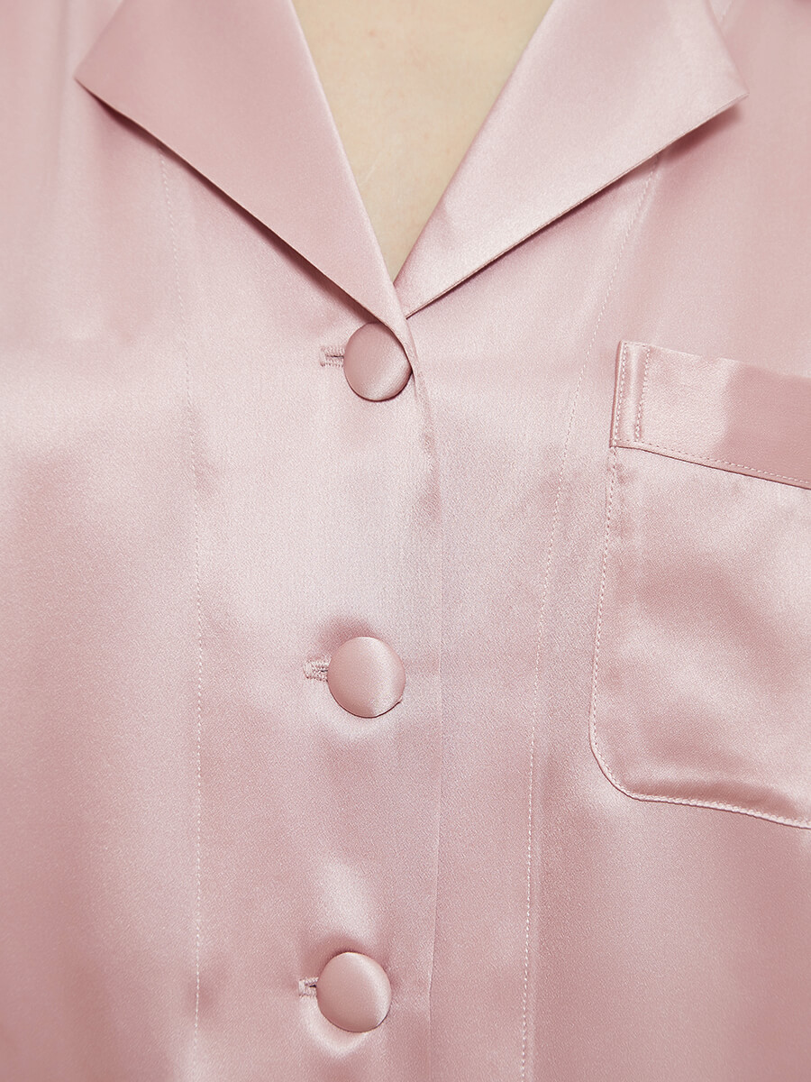 22 Momme Classic Solid Color Full Length Silk PJ Set for Women