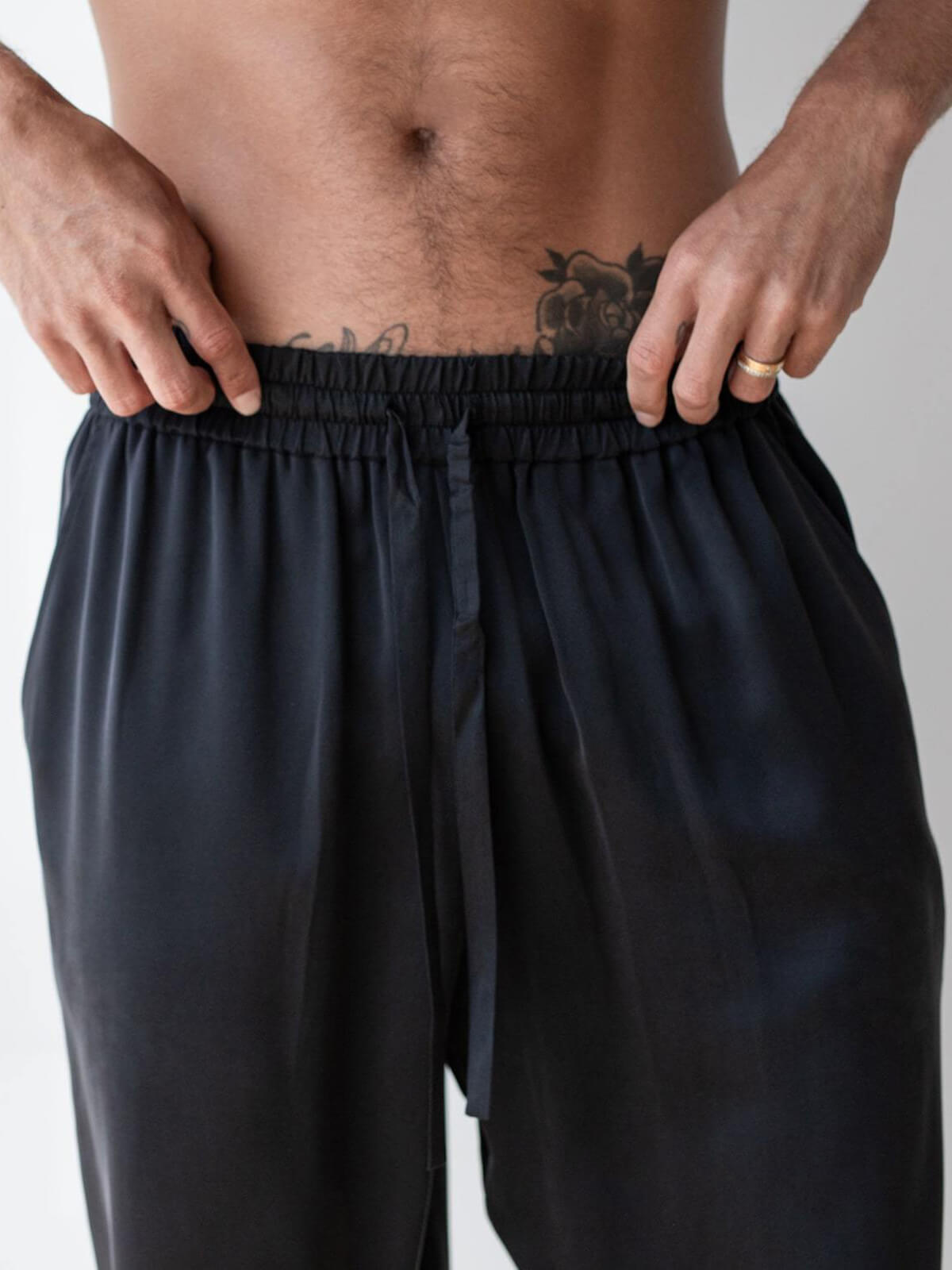 22 Momme Short Sleeve Silk Pajama Pants Set for Men