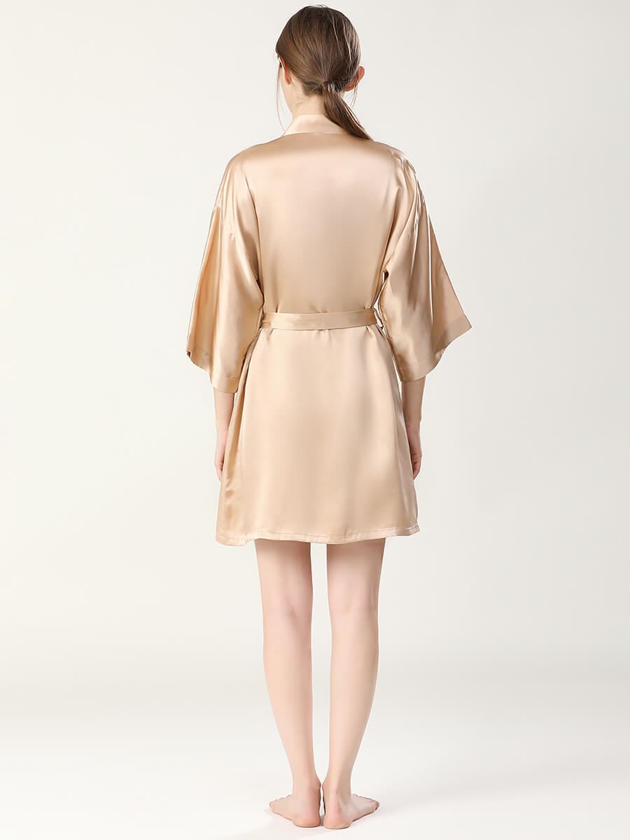 22 Momme Mulberry Silk Chemise and Kimono Robe Set