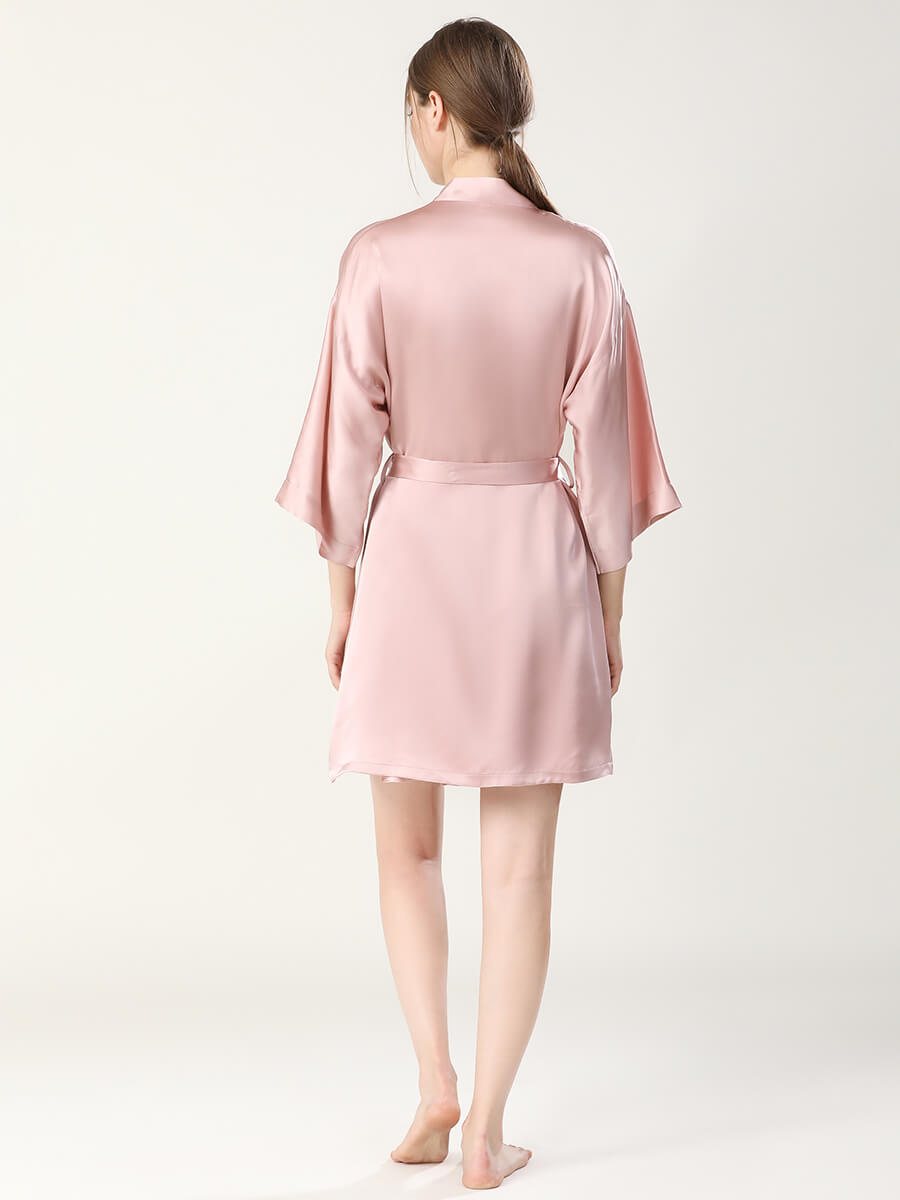 22 Momme Mulberry Silk Chemise and Kimono Robe Set