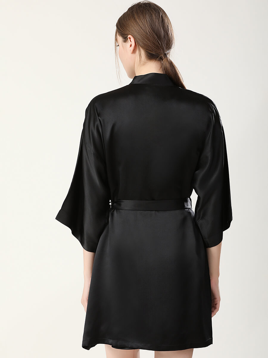 22 Momme Mulberry Silk Chemise and Kimono Robe Set